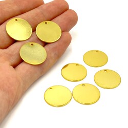 20 mm, YUVARLAK PUL, LAZER MARKALAMA PULU, PİRİNÇ MALZEME, LAK KAPLAMA, TEL KALINLIĞI 0.80 MM - ERTÜRK