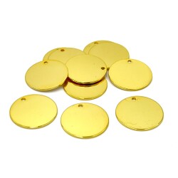 20 mm, YUVARLAK PUL, LAZER MARKALAMA PULU, PİRİNÇ MALZEME, LAK KAPLAMA, TEL KALINLIĞI 0.80 MM - 2