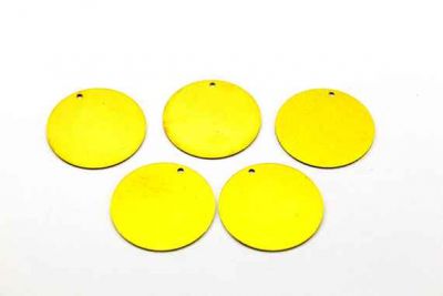 25 mm YUVARLAK TEK DELİK PUL, HAM PİRİNÇ #4H-TEK-DELİK - 2