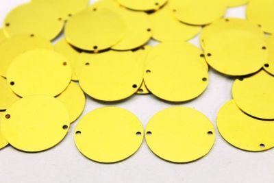20 mm YUVARLAK İKİ DELİK PUL, HAM PİRİNÇ #62H - 3