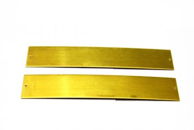 30x150 mm DÜZ METAL PLAKA DELİKLİ, HAM PİRİNÇ - 2