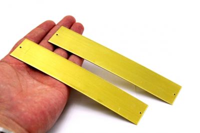 30x150 mm DÜZ METAL PLAKA DELİKLİ, HAM PİRİNÇ - 3