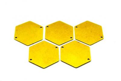 30x30 mm ALTIGEN DESENLİ İKİ DELİK PUL, HAM PİRİNÇ #1051H - 2