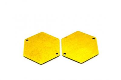 30x30 mm ALTIGEN DESENLİ İKİ DELİK PUL, HAM PİRİNÇ #1051H - 4