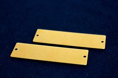 15x50 mm DİKDÖRTGEN İKİ DELİK PUL, HAM PİRİNÇ #992H - 2