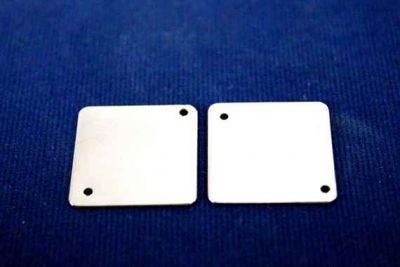 20x20 mm KARE İKİ DELİKLİ DÜZ PUL, NİKEL KAPLAMA #51N - 2