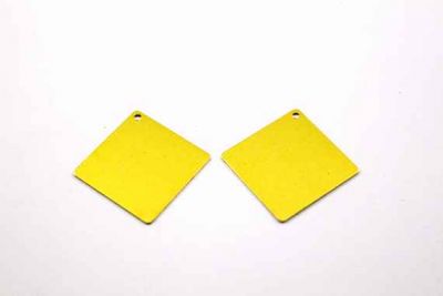 20x20 mm KARE TEK DELİKLİ DÜZ PUL, HAM PİRİNÇ #52H - 3