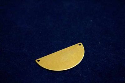 20x40 mm DESENLİ İKİ DELİK PUL, HAM PİRİNÇ #955H - 2