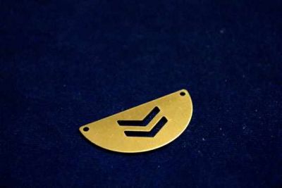 20x40 mm DESENLİ İKİ DELİK PUL, HAM PİRİNÇ #954H - 2