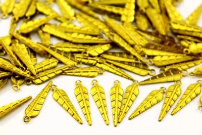 20x5 mm KILIÇ DESENLİ TEK DELİKLİ PUL, HAM PİRİNÇ #287-2H - 2