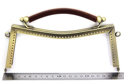 21 CM ÇANTA KULPU, ANTİK SARI RENK, KOD-20AS - 2