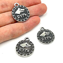 21x26 mm SALLANTI UÇ, GÖKTÜRKÇE TÜRK YAZILI ZAMAK DÖKÜM UÇ, BOYALI GÜMÜŞ KAPLAMA - ERTÜRK