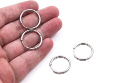 22 mm, ÇELİK KÜPE KANCASI, GÜMÜŞ RENK, 1. KALİTE KARARMAZ - 2