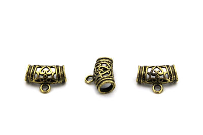 22x16 mm KOLYE VE FULAR APARATI ZAMAK DÖKÜM, ANTİK SARI RENK - 2