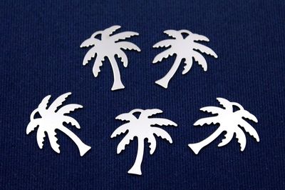 22x24 mm PALMİYE AĞACI DESENLİ PUL, NİKEL KAPLAMA PİRİNÇ #1577N - 2