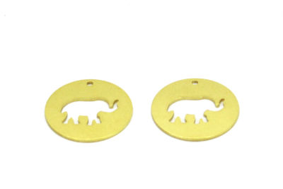 23 mm FİL DESENLİ YUVARLAK PUL, HAM PİRİNÇ - 2