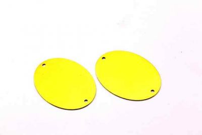 27x37 mm OVAL DESENLİ İKİ DELİK PUL, HAM PİRİNÇ #594H - 2