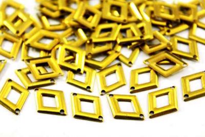 12x17 mm BAKLAVA DESENLİ İKİ DELİKLİ PUL, HAM PİRİNÇ #496H - 2