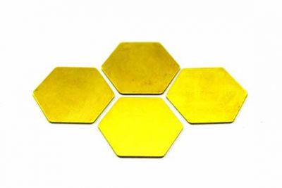 30x30 mm ALTIGEN DESENLİ DELİKSİZ PUL, HAM PİRİNÇ #978H - 2