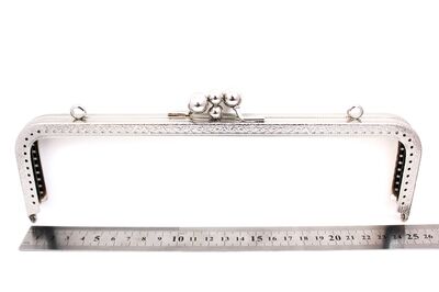 25 CM İKİ BÖLMELİ ÇANTA KULPU, NİKEL RENK, KOD-29N - 2