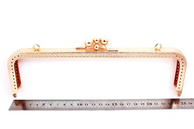 25 CM İKİ BÖLMELİ ÇANTA KULPU, ROSE GOLD RENK, KOD-29R - 2