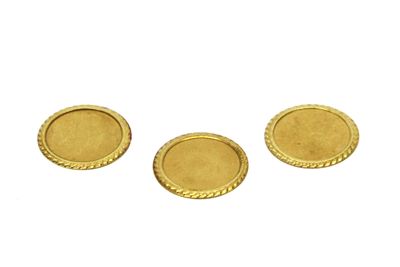 22 mm YUVARLAK DESENLİ PUL, HAM PİRİNÇ, #1619H - 2