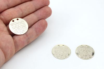 25 mm AYETEL KÜRSİ YAZILI KOLYE UCU, 24k ALTIN KAPLAMA - 2