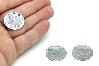25 mm AYETEL KÜRSİ YAZILI KOLYE UCU, SİYAH NİKEL KAPLAMA - 2
