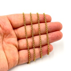 2.5 mm ÇELİK ZİNCİR, DOÇ ZİNCİR, GOLD RENK, 1. KALİTE KARARMAZ - ERTÜRK