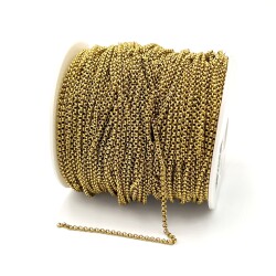 2.5 mm ÇELİK ZİNCİR, DOÇ ZİNCİR, GOLD RENK, 1. KALİTE KARARMAZ - 2