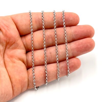 2.5 mm ÇELİK ZİNCİR, DOÇ ZİNCİR, GÜMÜŞ RENK, 1. KALİTE KARARMAZ - 1