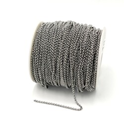 2.5 mm ÇELİK ZİNCİR, DOÇ ZİNCİR, GÜMÜŞ RENK, 1. KALİTE KARARMAZ - 2