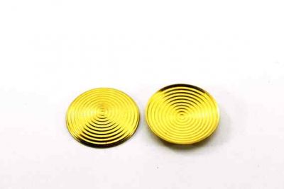 25 mm DESENLİ YUVARLAK DELİKSİZ BOMBELİ PUL, HAM PİRİNÇ #667H-DELİKSİZ - 2