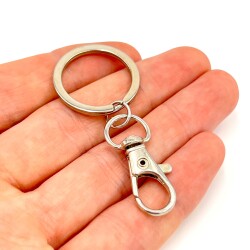 25 mm EZME ANAHTARLIK HALKASI VE 10x32 mm PARİS KANCA, ANAHTARLIK SETİ - ERTÜRK