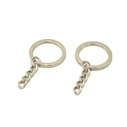 25 mm EZME ZİNCİRLİ ANAHTARLIK HALKASI, NİKEL KAPLAMA - 2