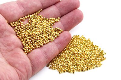 2.5 mm, METAL BONCUK, DEMİR MİSKET, SARI KAPLAMA - 2