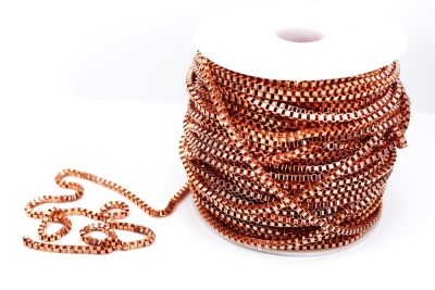2.5 mm ROSE KAPLAMA BOX ZİNCİR, KÜP ZİNCİR - 2