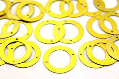 25 mm YUVARLAK İKİ DELİK PUL, HAM PİRİNÇ #8H - 2