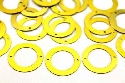 25 mm YUVARLAK İKİ DELİK PUL, HAM PİRİNÇ #8H - 3