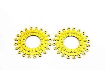 40 mm YUVARLAK ÇOK DELİKLİ PUL, HAM PİRİNÇ #1052H - 2
