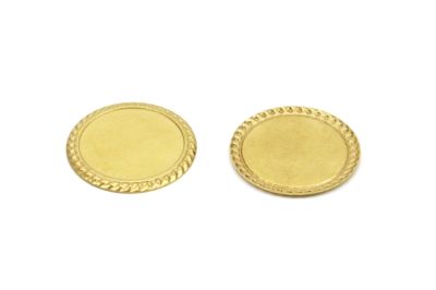 25 mm YUVARLAK DESENLİ PUL, HAM PİRİNÇ #1525H - 2