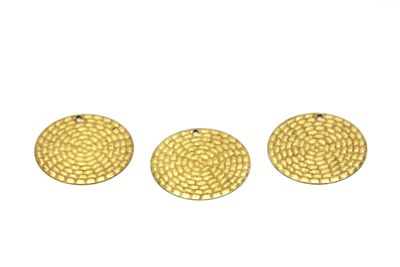 25 mm YUVARLAK DESENLİ SALLANTI PUL, HAM PİRİNÇ #1596H - 2