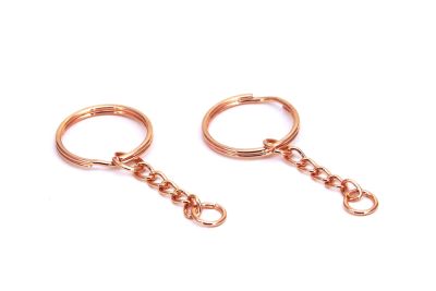 25 mm ZİNCİRLİ ANAHTARLIK HALKASI, ROSE GOLD KAPLAMA