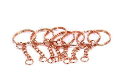 25 mm ZİNCİRLİ ANAHTARLIK HALKASI, ROSE GOLD KAPLAMA - 2