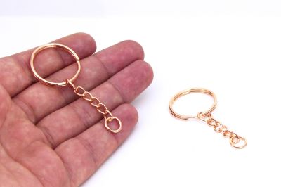 25 mm ZİNCİRLİ ANAHTARLIK HALKASI, ROSE GOLD KAPLAMA - 3