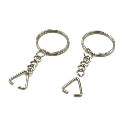 25 mm ZİNCİRLİ ANAHTARLIK HALKASI VE ÜÇGEN(1.5 mm) TAKIM HALİNDE NİKEL KAPLAMA - 2