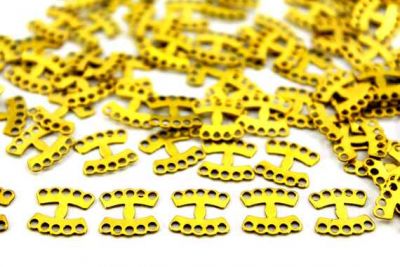 10x10 mm DELİKLİ DÜZ PUL, HAM PİRİNÇ #1118H - 2