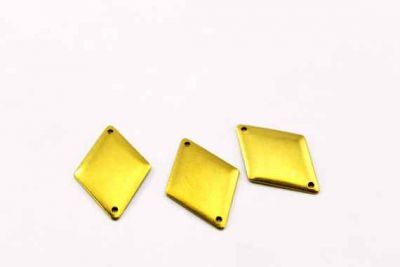 16x24 mm BAKLAVA DESENLİ ÇİFT DELİK PUL, HAM PİRİNÇ #24H - 2