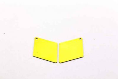 25x33 mm BAKLAVA DESENLİ DÜZ TEK DELİK PUL, HAM PİRİNÇ #23H-DÜZ-TEK-DELİK - 3