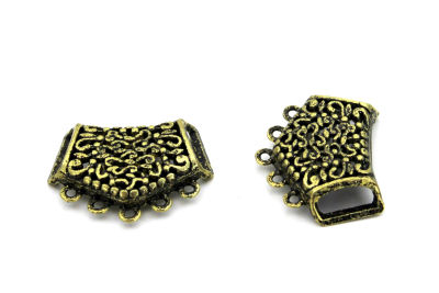 29x38 mm KOLYE VE FULAR APARATI ZAMAK DÖKÜM, ANTİK SARI RENK - 2